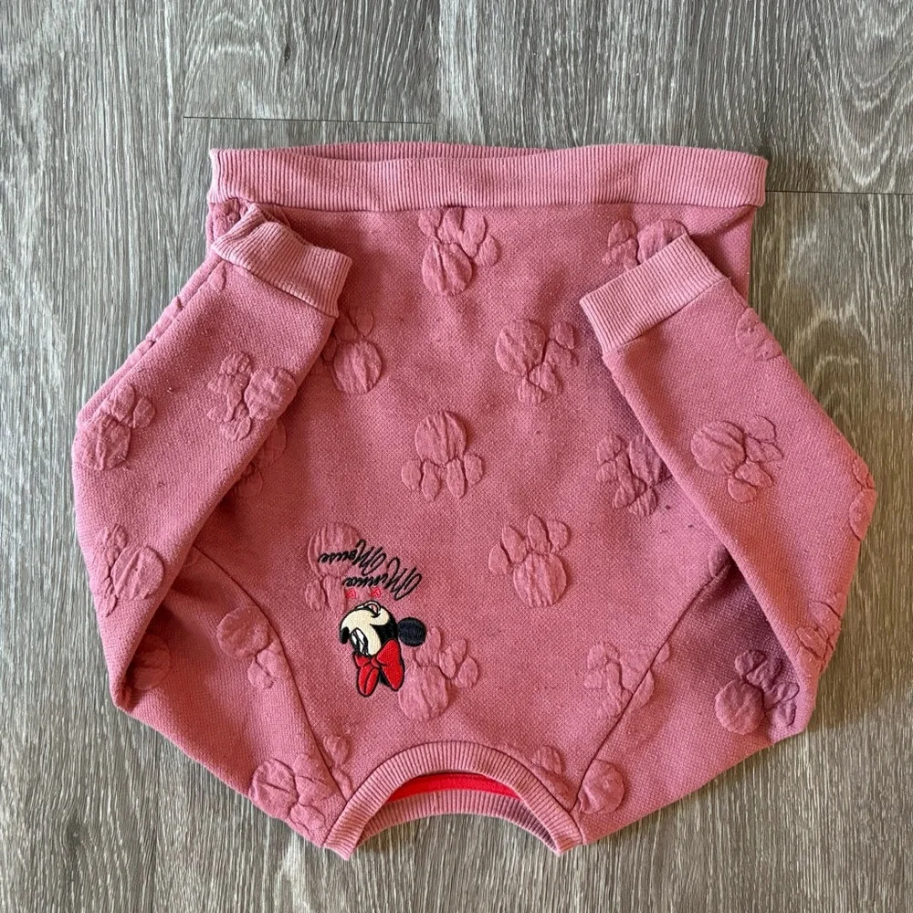 Pink Minnie Mouse Embossed Sweatshirt and Pants Set Size 4T - Picture 3 of 6